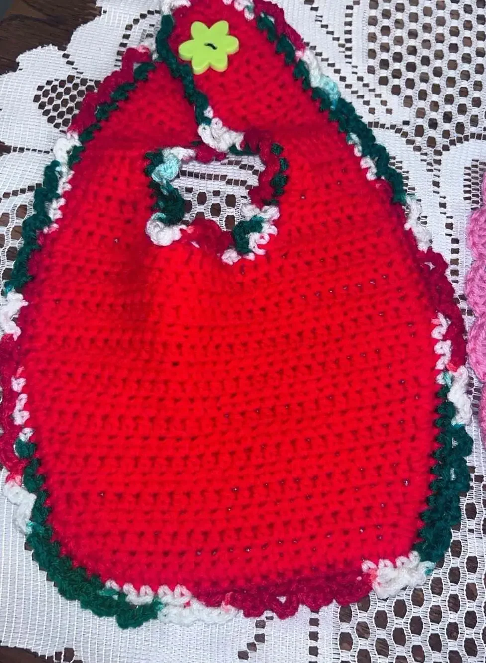 Handmade Crocheted Cotton Baby Bib Set of 2